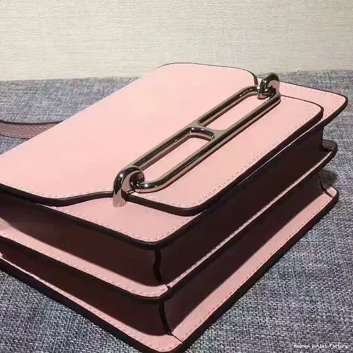 Affordable In Pink Leather Roulis Hermes Palladium Calfskin Bag Hardware 0217