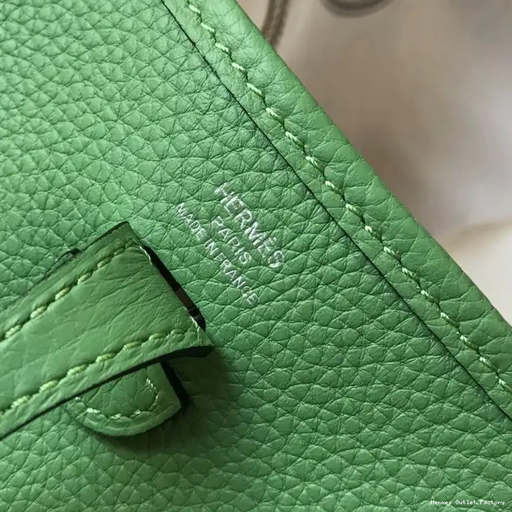 Cheap Mint Green Hardware Palladium Leather Hermes In Clemence Mini Evelyne Bag 0208