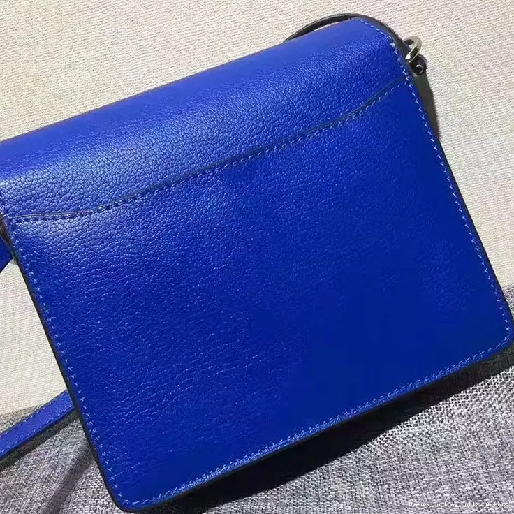 Affordable Palladium Hardware Calfskin Leather Roulis Hermes Bag Blue In 0215