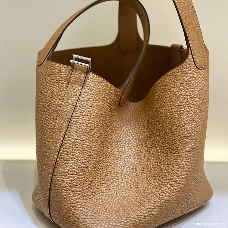 Affordable Picotin Hermes Lock Leather In Gold Taupe Clemence Hardware Bag Palladium 0218