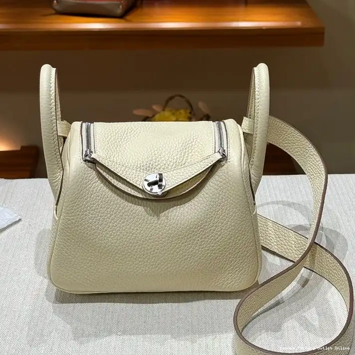 Cheap White Hermes Bag Leather Mini In Lindy Togo Palladium Hardware 0215