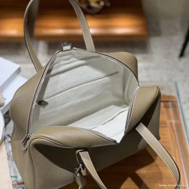 Affordable Travel Grey Leather Clemence Bag Hardware In Hermes Palladium Victoria 0213