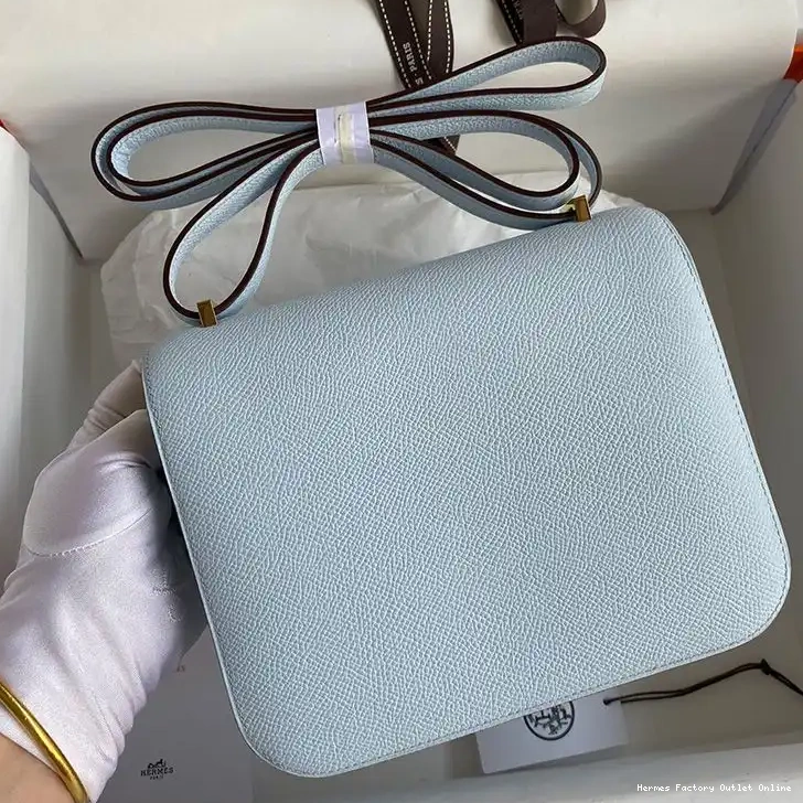 Cheap Leather Constance In Hardware Gold Bag Blue Epsom Hermes Sky 0318