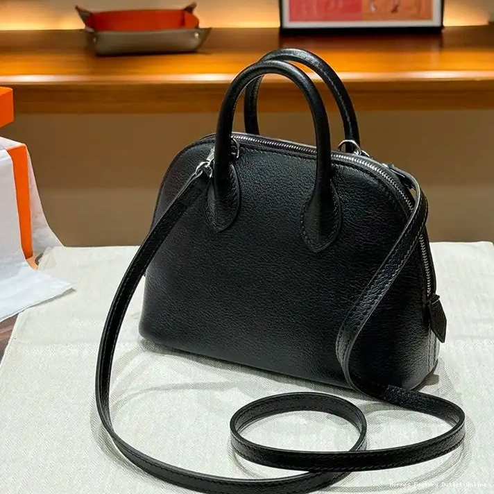 Cheap Chevre In Leather Hermes Bag Palladium Mini Black Hardware Bolide 0319