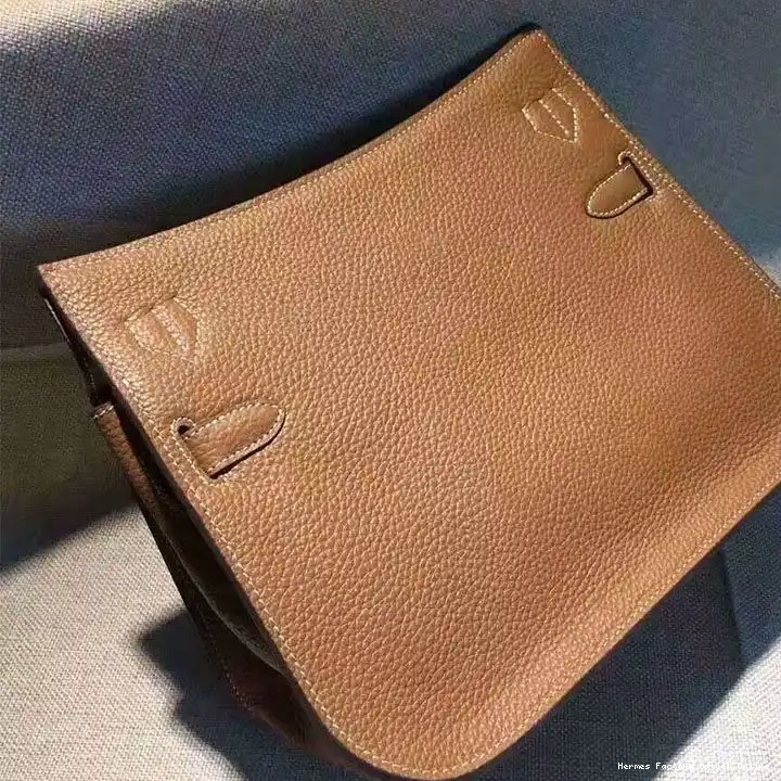 Cheap Hermes Leather Palladium Clemence Jypsiere Bag Brown In Hardware 0318