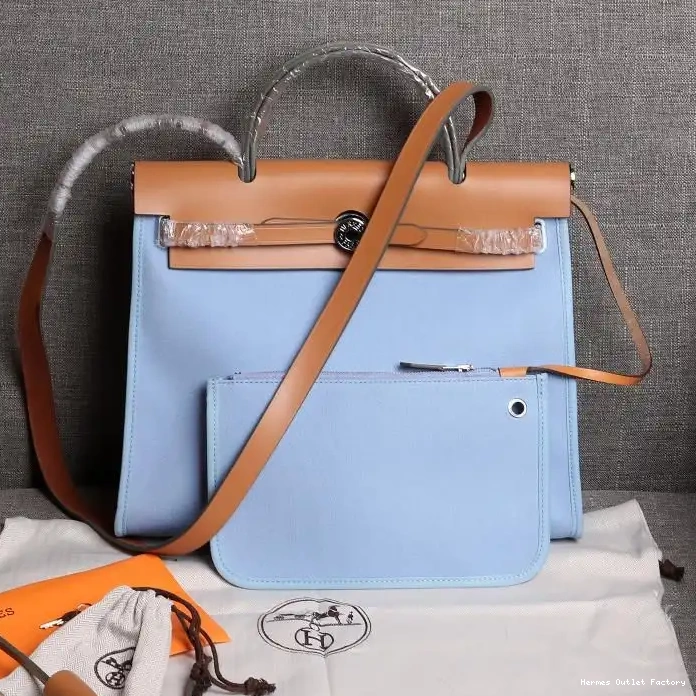 Bag Hardware Brown Sky Herbag In Blue Hermes Canvas Palladium 0316