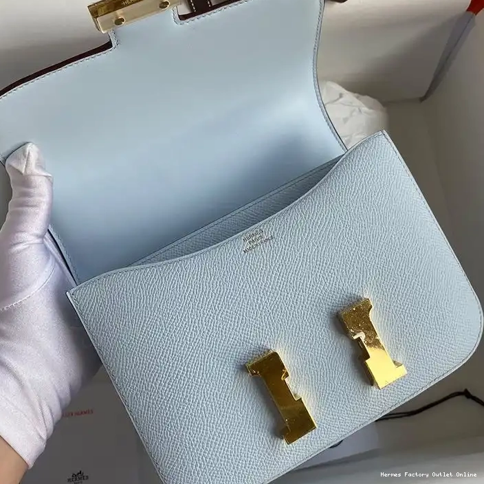 Cheap Leather Constance In Hardware Gold Bag Blue Epsom Hermes Sky 0318